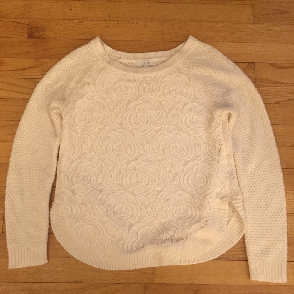 Sold! White Rose Sweater Shirt
